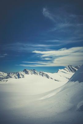 Snowy Swiss mountainscape