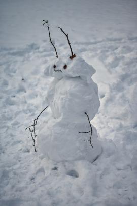 Grumpy snowman