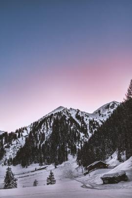 Blue hour in the winterly alps …