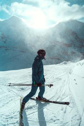 skiing in the swiss alps