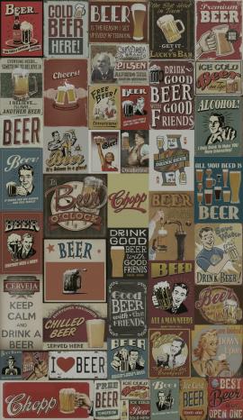 Papel de Parede Vintage Drink Beer 058 x 300m no Elo7  TaColado Adesivos e Decorao 8EB7AF