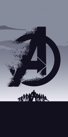2019 movie Avengers Endgame minimal silhouette art 1080x2160 wallpaper