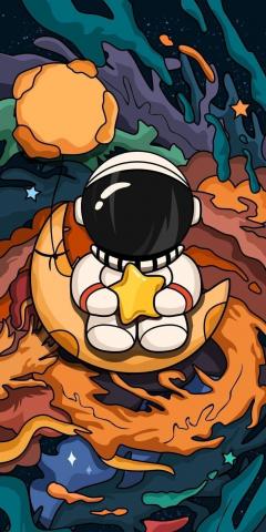 Full HD astronaut illustration wallpaper