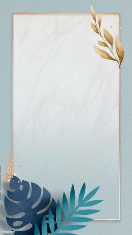 Download premium psd  image of Leafy rectangle golden frame mobile phone wallpaper by Adjima about wallpaper background frame plant and leaves 1219724