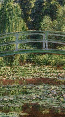 HD wallpaper phone vertical Claude Monet green spring impressionism