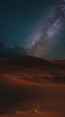 Desert night milky way starry sky 720x1280 wallpaper