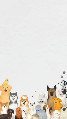 Download free psd  image of Animal background psd with cute pets illustration by Chayanit about cats and dogs dog iphone wallpaper cat and dog wallpaper and iphone wallpaper german shepherd 2998465