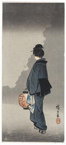 Beauty with a Lantern circa 1930s by Hiroshige IV active circa 1920s  1930s
