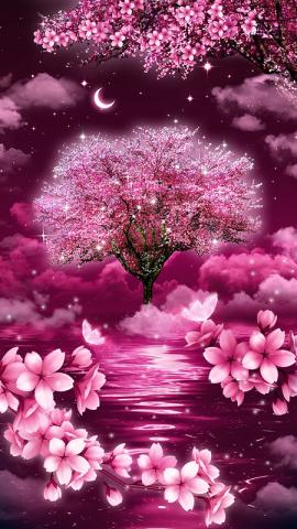 Dark neon fantasy cherry blossom moonVideo  Apps on Galaxy Store