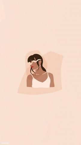 Download premium psd  image of Female influencer mobile phone wallpaper illustration by Tang about girl lock wallpaper nude iphone african american background and bangs 2034105