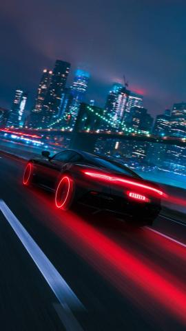 Neon City Fast Car IPhone Wallpaper  IPhone Wallpapers