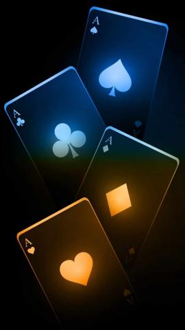 Neon Poker Ace Cards  IPhone Wallpapers