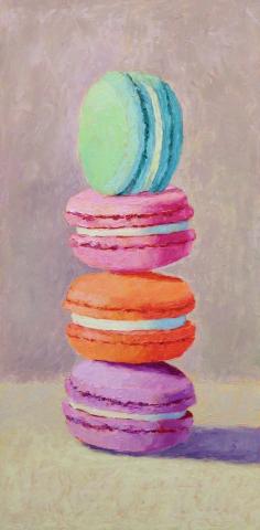 Pat Doherty  Stacked Macarons Oil Painting