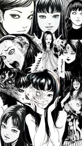Tomie wallpaper  Dark art illustrations Anime monochrome Anime art dark