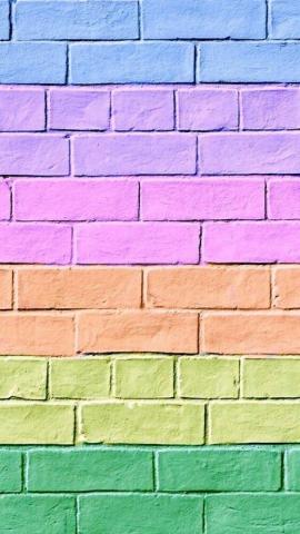 Colorful Pastel Brick Wallpaper  discovered by amyjames