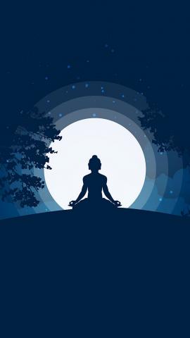 Download wallpaper 938x1668 buddha buddhism meditation harmony silhouette iphone 876s6 for parallax hd background