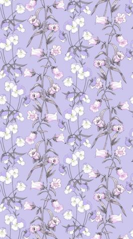 Lilac vector seamless background Floral background with bluebell and pansies  fabric