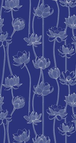 Blue depth background with lotuses Seamless vector pattern