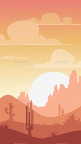 Cartoon Desert Landscape