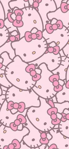 Hello Kitty Face Pattern Wallpaper  Hello Kitty Aesthetic Wallpaper