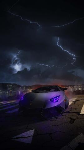 Thunder Clouds And Lambo IPhone Wallpaper HD  IPhone Wallpapers