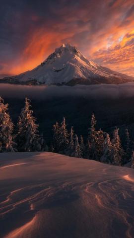 Oregon Snow Mountains USA IPhone Wallpaper HD  IPhone Wallpapers
