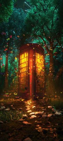 Phone Booth In Forest IPhone Wallpaper HD  IPhone Wallpapers