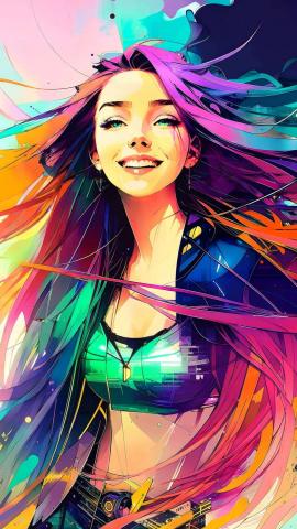 Colorful Girl IPhone Wallpaper HD  IPhone Wallpapers