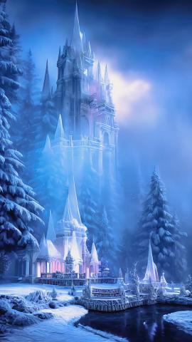 Winter Castle AI Art IPhone Wallpaper HD  IPhone Wallpapers