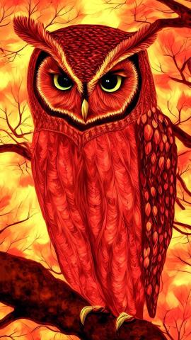 The Owl Painting IPhone Wallpaper HD  IPhone Wallpapers