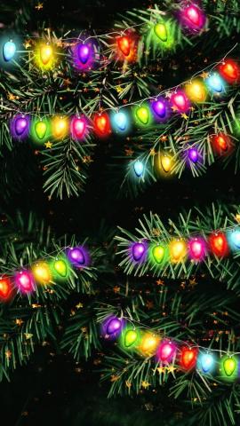 LED Lights Christmas Tree IPhone Wallpaper HD  IPhone Wallpapers