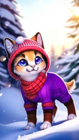 Cute Snow Cat IPhone Wallpaper HD 1  IPhone Wallpapers