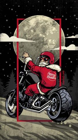 Biker Santa Claus IPhone Wallpaper HD  IPhone Wallpapers