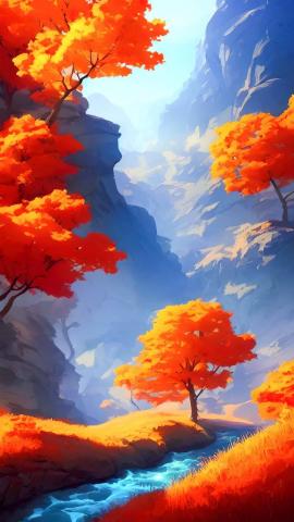 Autumn Painting IPhone Wallpaper HD  IPhone Wallpapers