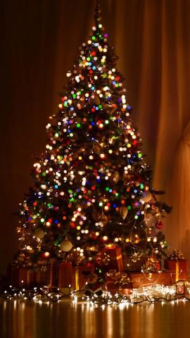 Christmas Tree Bokeh Lights IPhone Wallpaper HD  IPhone Wallpapers