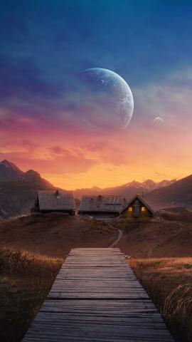 Pier To House In Mountains IPhone Wallpaper HD  IPhone Wallpapers