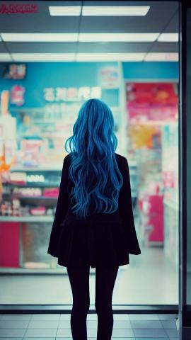 Blue Hairs Girl IPhone Wallpaper HD  IPhone Wallpapers