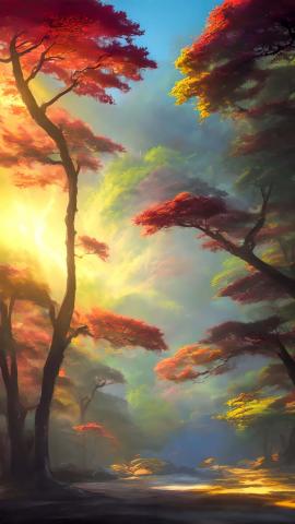 Forest Trees Painting IPhone Wallpaper HD  IPhone Wallpapers