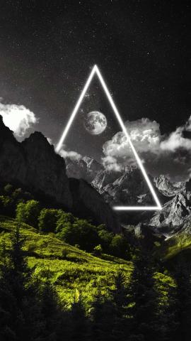 Moon Triangle Mountain IPhone Wallpaper HD  IPhone Wallpapers
