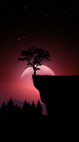 Tree Over Mountain IPhone Wallpaper HD  IPhone Wallpapers