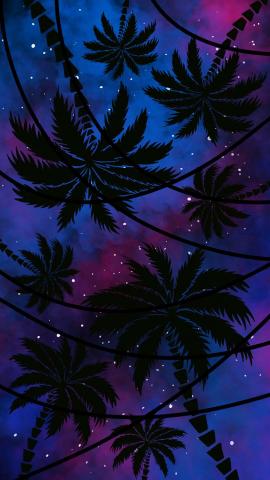 Palm Trees Starry Sky IPhone Wallpaper HD  IPhone Wallpapers