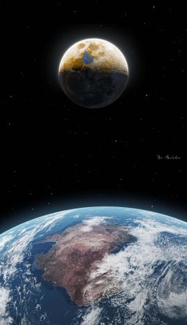 Earth And Moon IPhone Wallpaper HD  IPhone Wallpapers