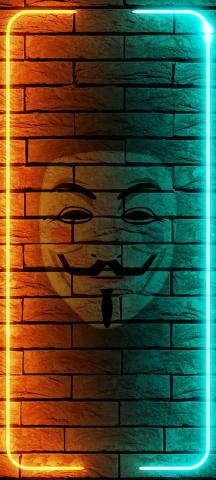 Anonymous Mask Neon Glow IPhone 14 Wallpaper HD  IPhone Wallpapers