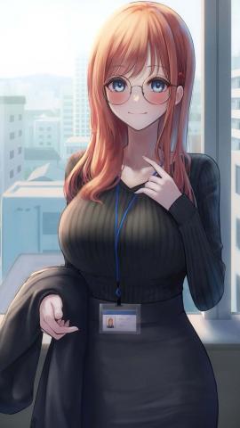 Anime Office Girl IPhone Wallpaper  IPhone Wallpapers