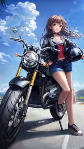 Biker Girl Anime IPhone Wallpaper HD  IPhone Wallpapers