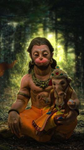 Ganesha With Hanuman IPhone Wallpaper HD  IPhone Wallpapers