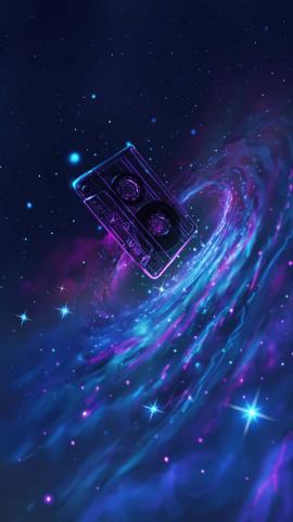 Cassette In Space IPhone Wallpaper HD  IPhone Wallpapers