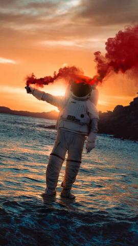 Astronaut Smoke Flare IPhone Wallpaper HD  IPhone Wallpapers