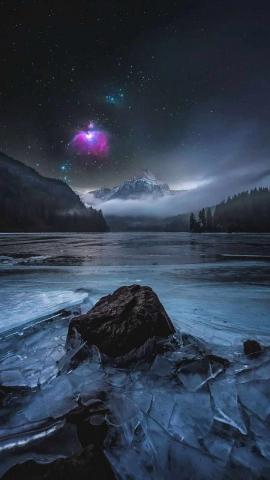Frozen Lake And Galaxy IPhone 14 Wallpaper  IPhone Wallpapers