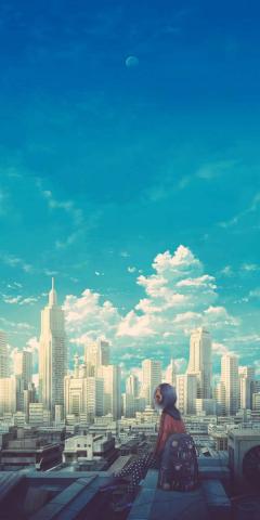 Cloudy Sky Anime 4K IPhone Wallpaper  IPhone Wallpapers